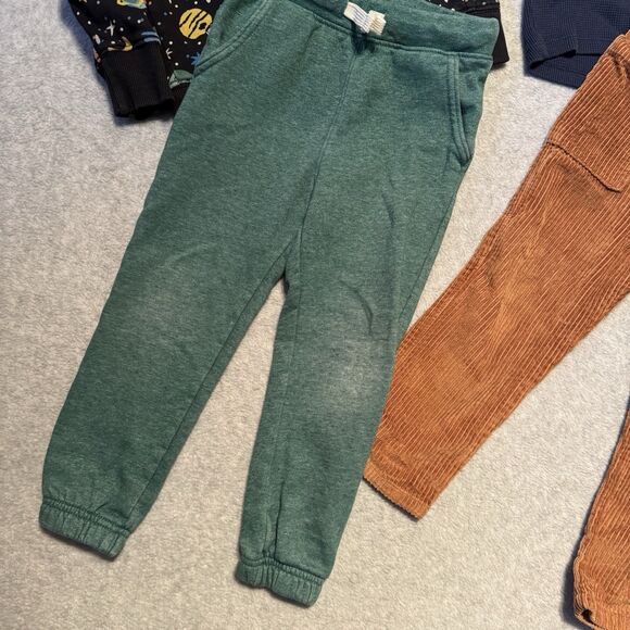 Hanna Andersson Hooded Zip Up Sweater Boy 4T Space Planets Hoodie Corduroy Pants - Picture 3 of 9